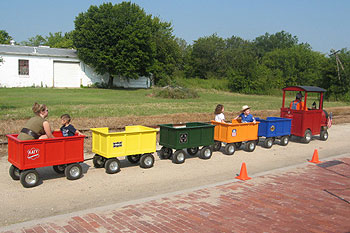 The Choo Choo Express locomotive with its old-fashioned steam train look